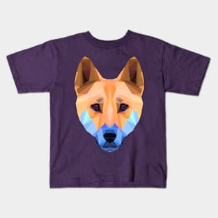 Polygon dingo face Kids T-Shirt